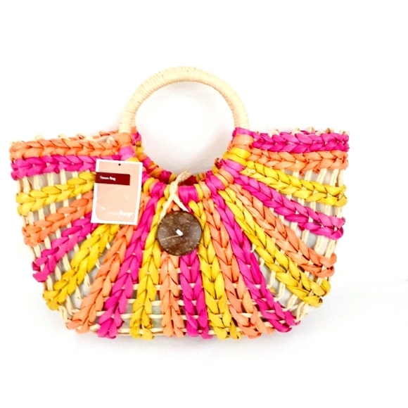 west loop Handbags - West Loop Women's Woven Straw Tote Handbag